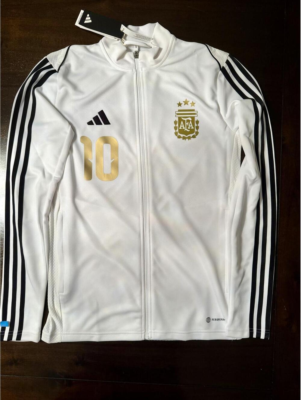Large Adidas Argentina 3 starts White Jacket Small